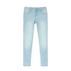 Wonder Nation Girl's Light Wash Cotton/Poly/Spandex KT Skinny Adj Waist Stretch